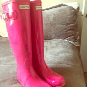 Glossy Pink Tall Hunter Boots